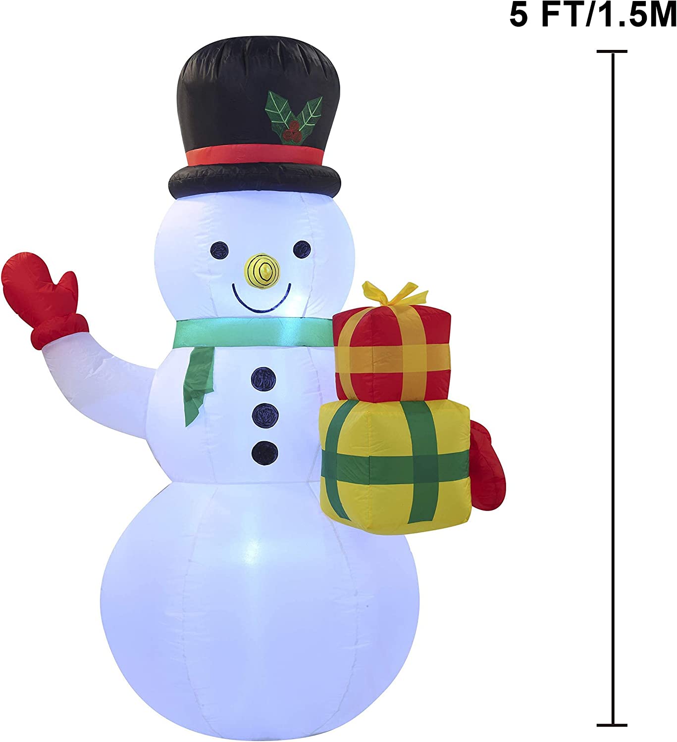 Tall Snowman Christmas Inflatable (5 ft)