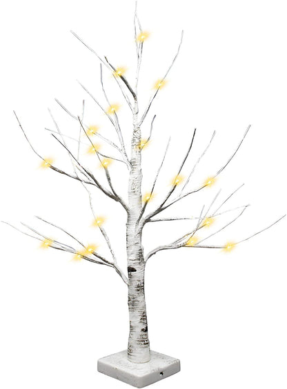 24in LED Birch Tree with 24 Lights, 2 Packs