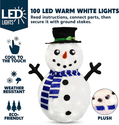 3 ft Collapsible Snowman LED Yard Light