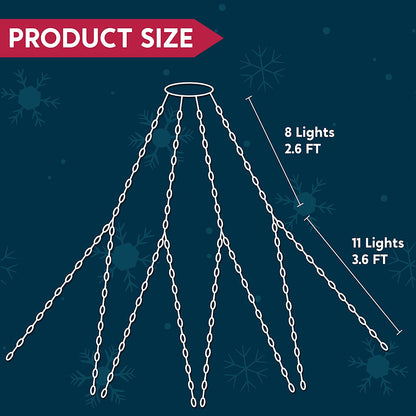 300 LED Christmas Tree String Light with Ring 6.2ft (Warm White)