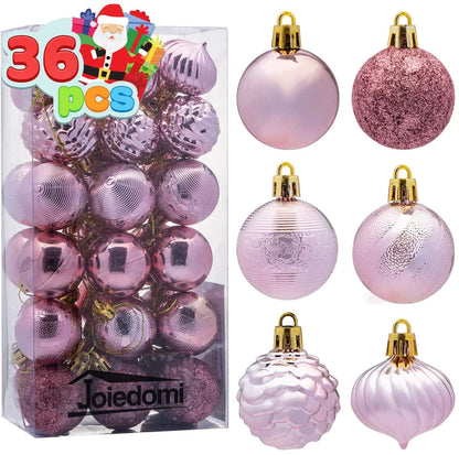 1.57" Rosegold Christmas Ball Ornaments 36Pcs