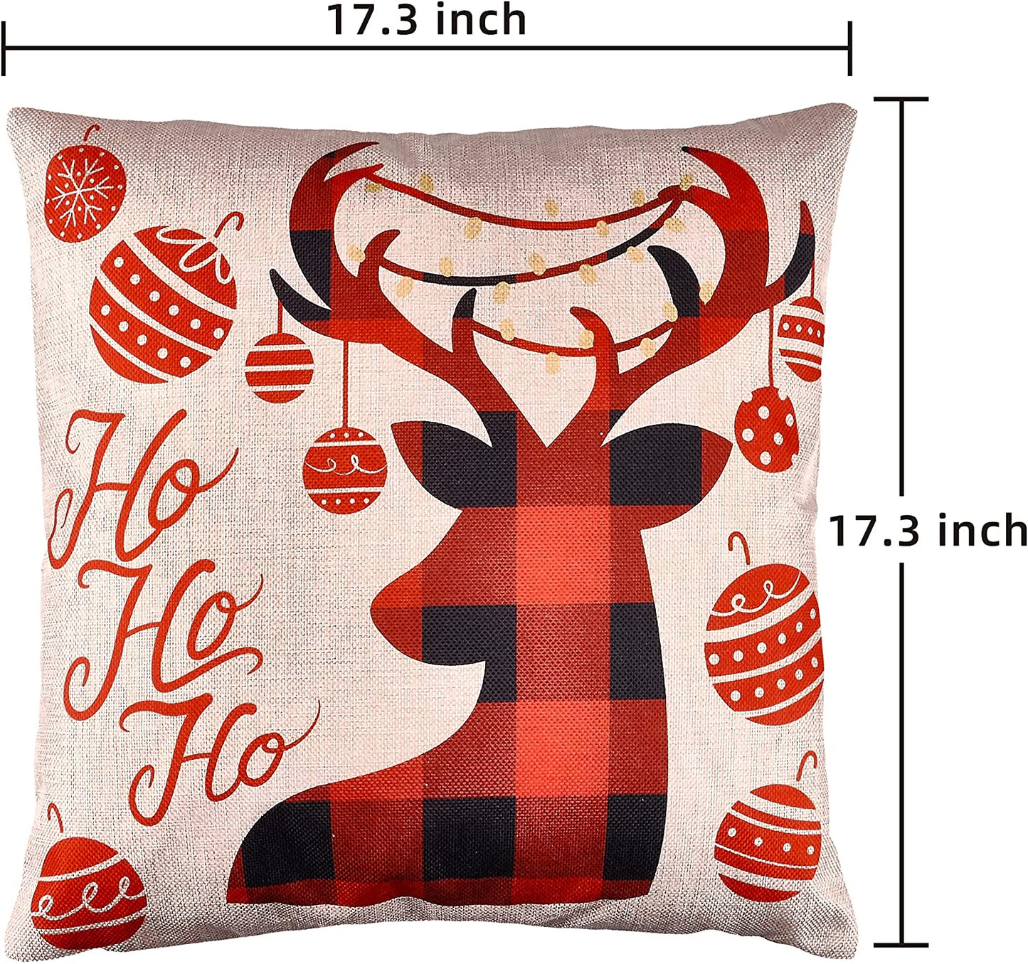 Christmas Pillow Covers with Rustic Farmhouse Design