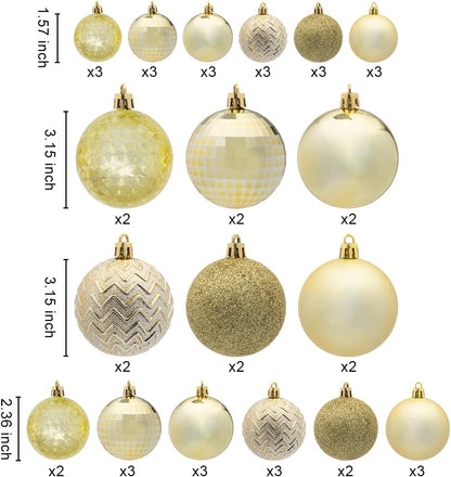 46ct Assorted Size Baby Blue Christmas Ball Ornaments