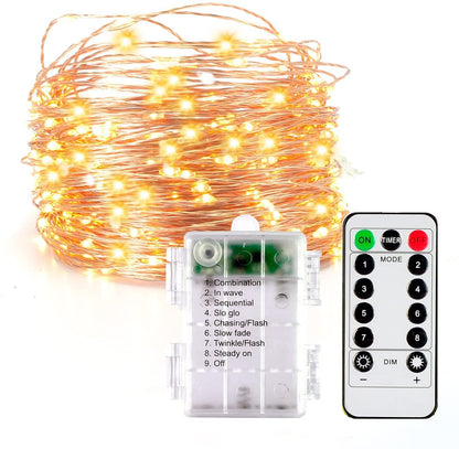 100 LED Fairy Lights 33FT Battery Operated
