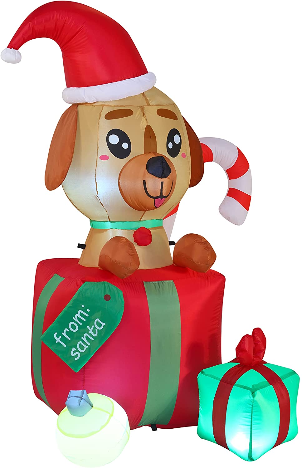 6 FT Tall Inflatable A Puppy in A Gift