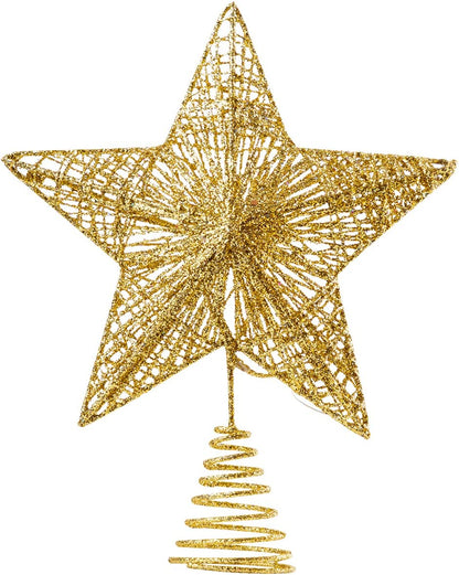 Gold Star Tree Topper, Warm White