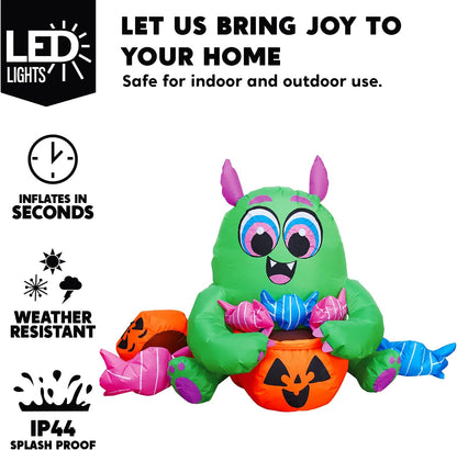 5ft Halloween Inflatable Monster Candy