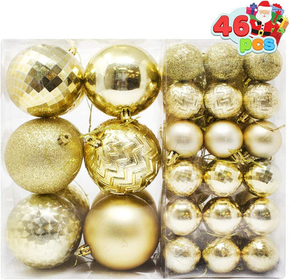 46ct Assorted Size Baby Blue Christmas Ball Ornaments