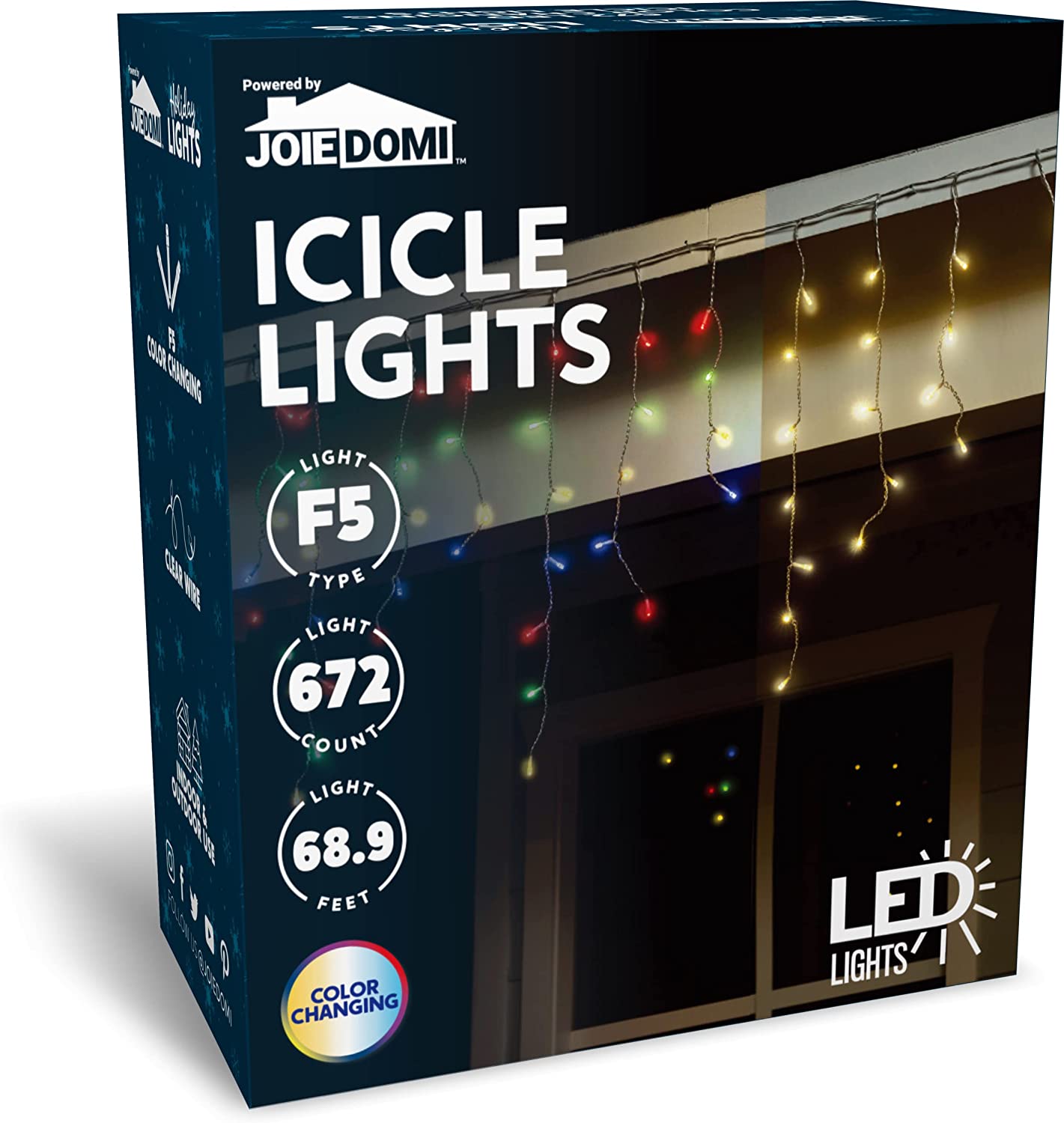 672 LED Christmas Icicle Lights Color Changing