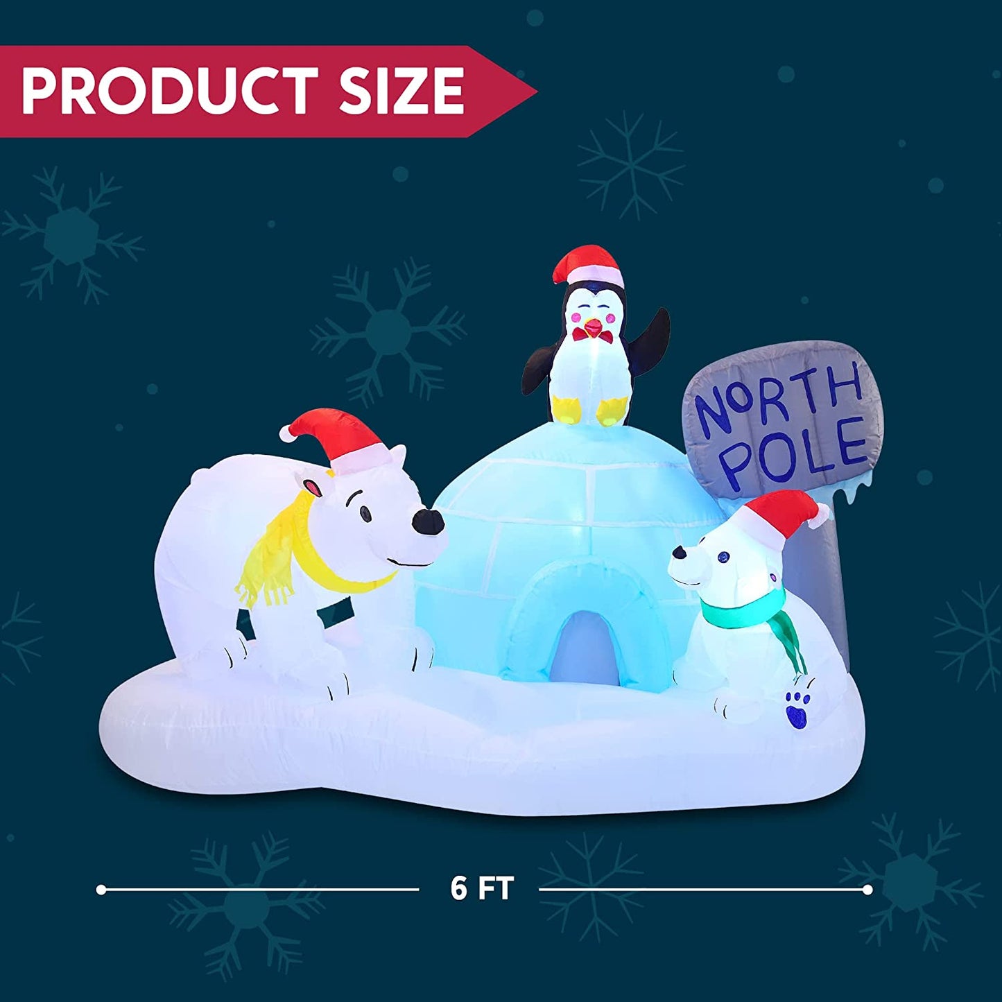 Large Christmas North Pole Inflatable (6 ft)