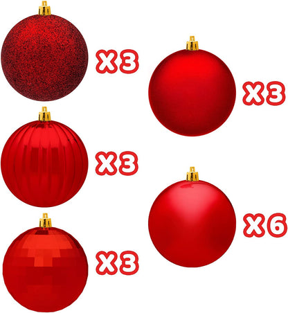 18Pcs Christmas Ball Ornaments Red