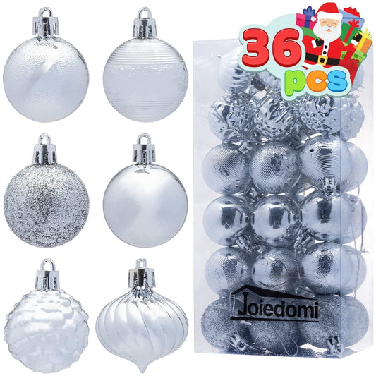 1.57in Silver Christmas Ball Ornaments 36Pcs