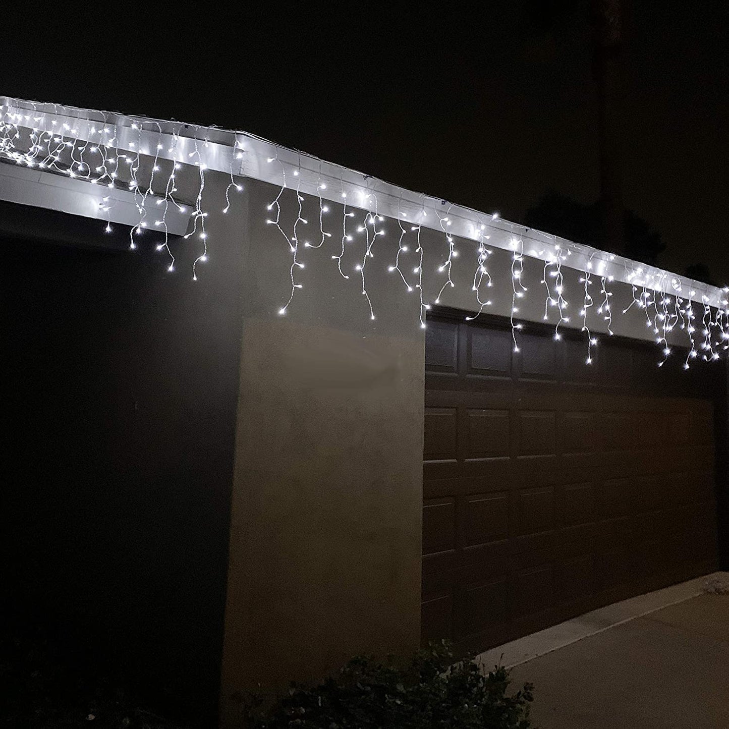 100 Faceted M5 LED White Wire Icicle Lights Cool White