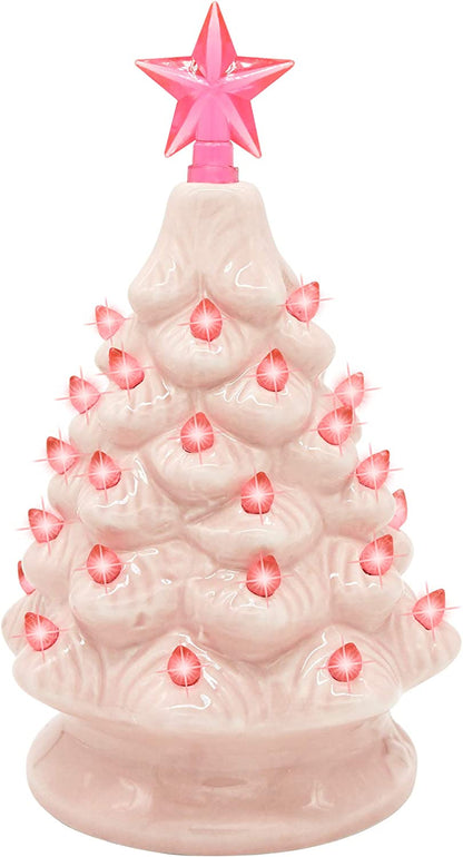 7in Ceramic Christmas Tree (Pink)