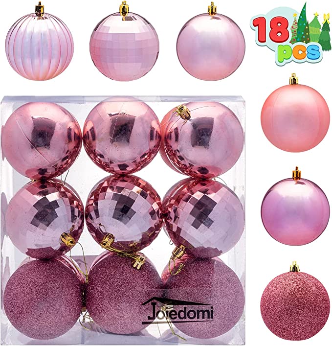 18Pcs Christmas Ball Ornaments Rosegold