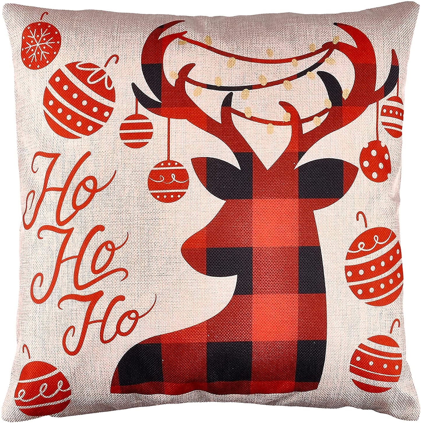 Christmas Pillow Covers with Rustic Farmhouse Design