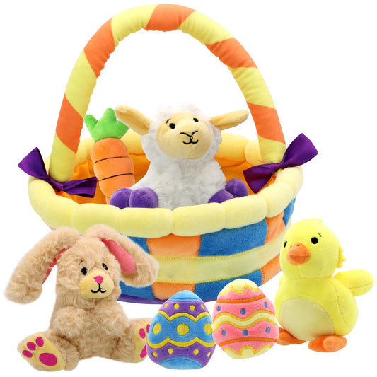 7Pcs Plushies Playset Easter Basket Stuffers