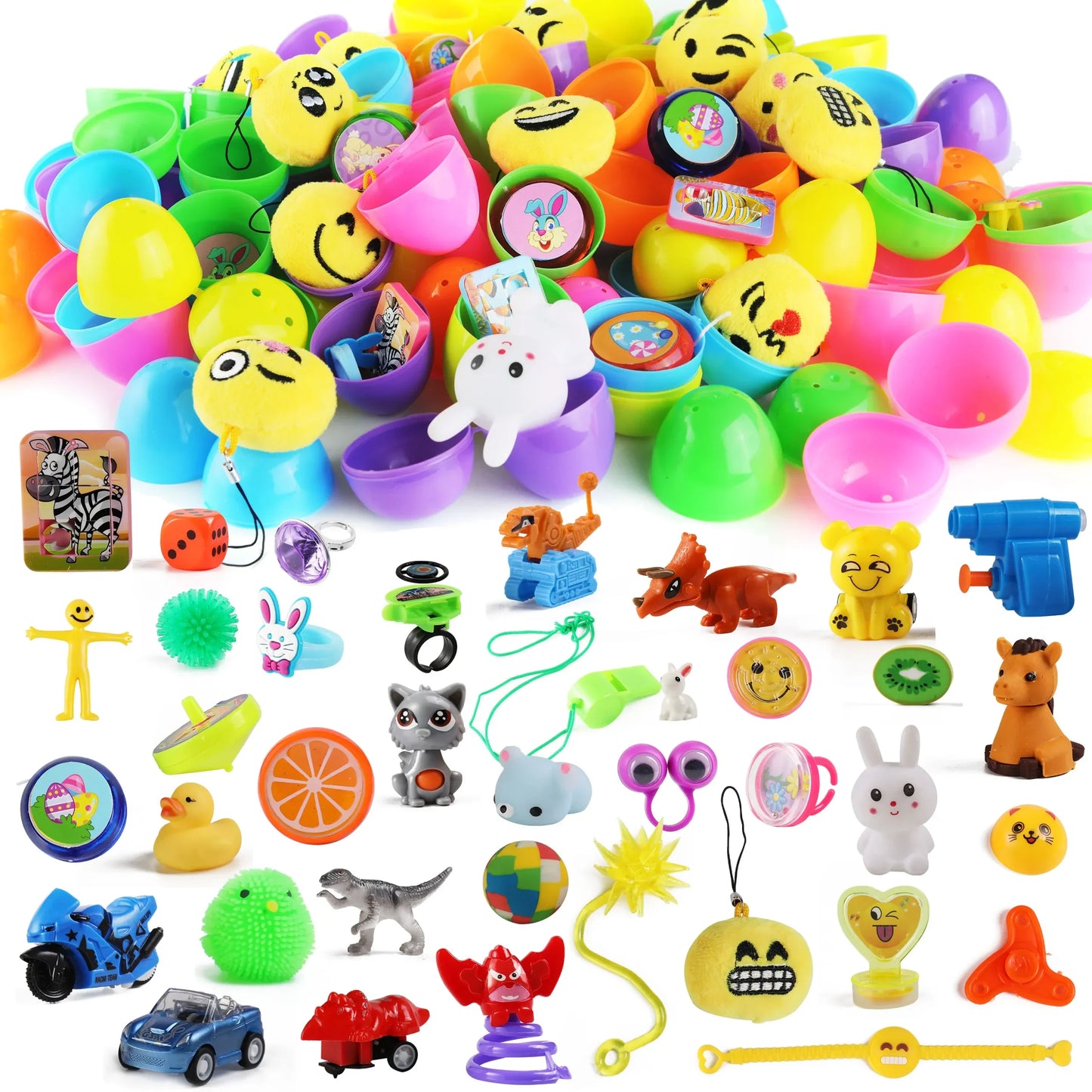 80Pcs Toys and Stickers Prefilled Easter Eggs