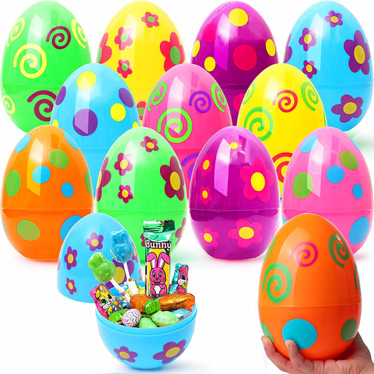 12PcsPrinted Colorful Egg Shells 6in