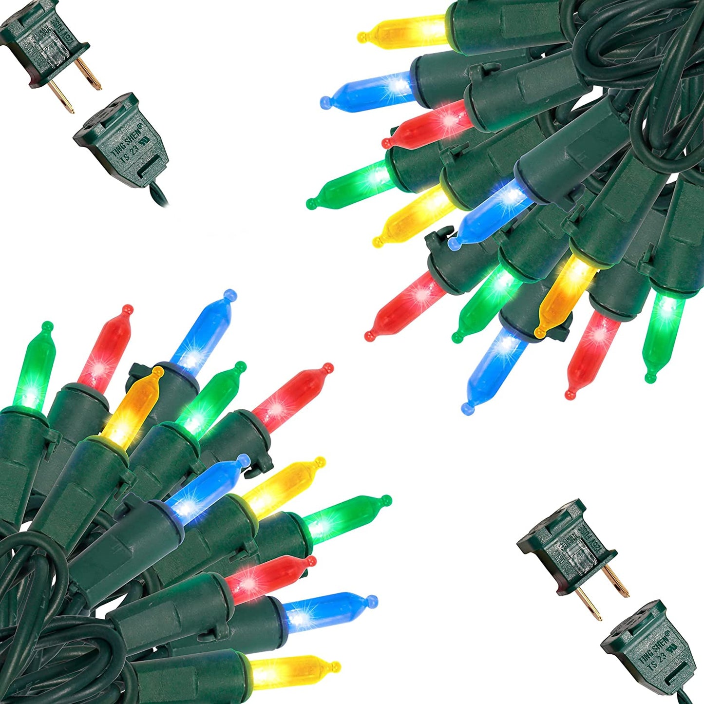 85.2 FT 400 Count Christmas Multicolor Green Wire String Lights