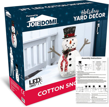 3ft Cotton Snowman LED Yard Light