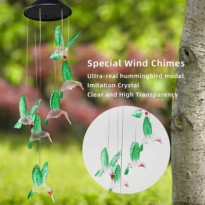 2 Solar Hummingbird Wind Chimes