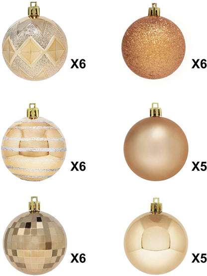 34 Pcs Christmas Ball Ornaments (Champagne)