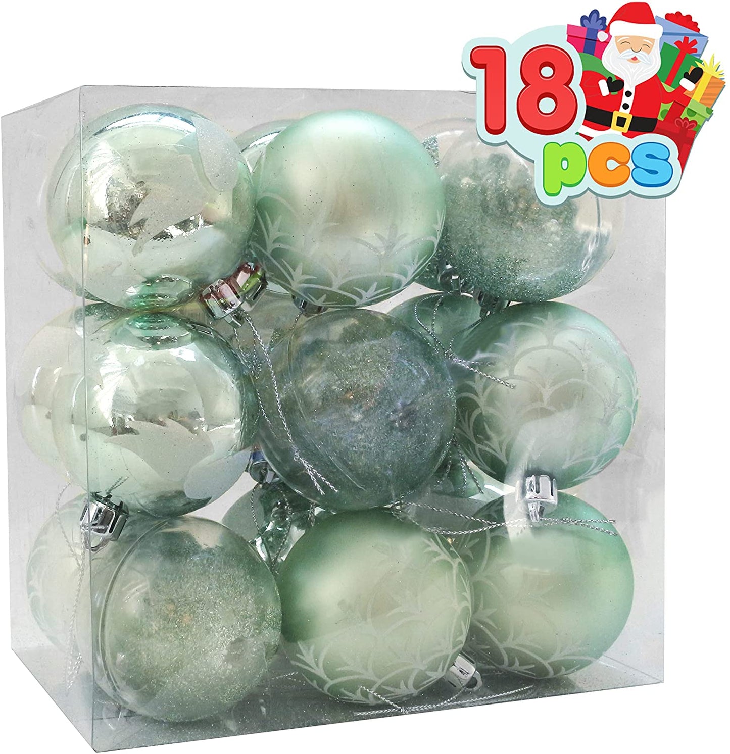 18 Pcs 6CM Christmas Ornaments with Gradient Teal