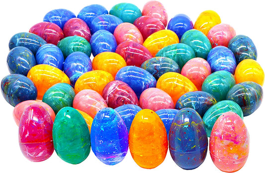 72Pcs Large Iridescent Rainbow Easter Egg Shells 3.15in