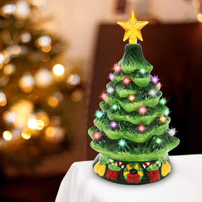 7in Ceramic Christmas Tree with Candy Cane