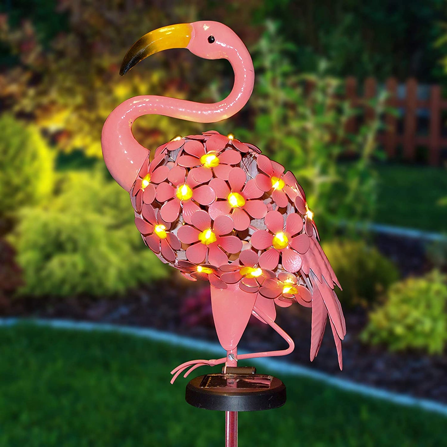 40in LED Metal Flamingo Solar Stake Lights