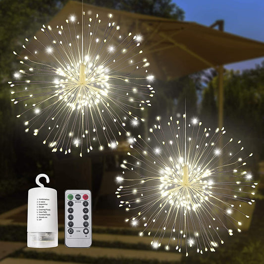 2 Pack 120 LED Hanging Fairy Lights (Warm White)
