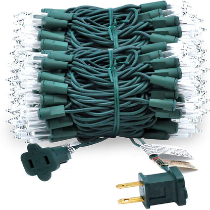 150 Counts Clear Green Wire Christmas Lights Set of 2