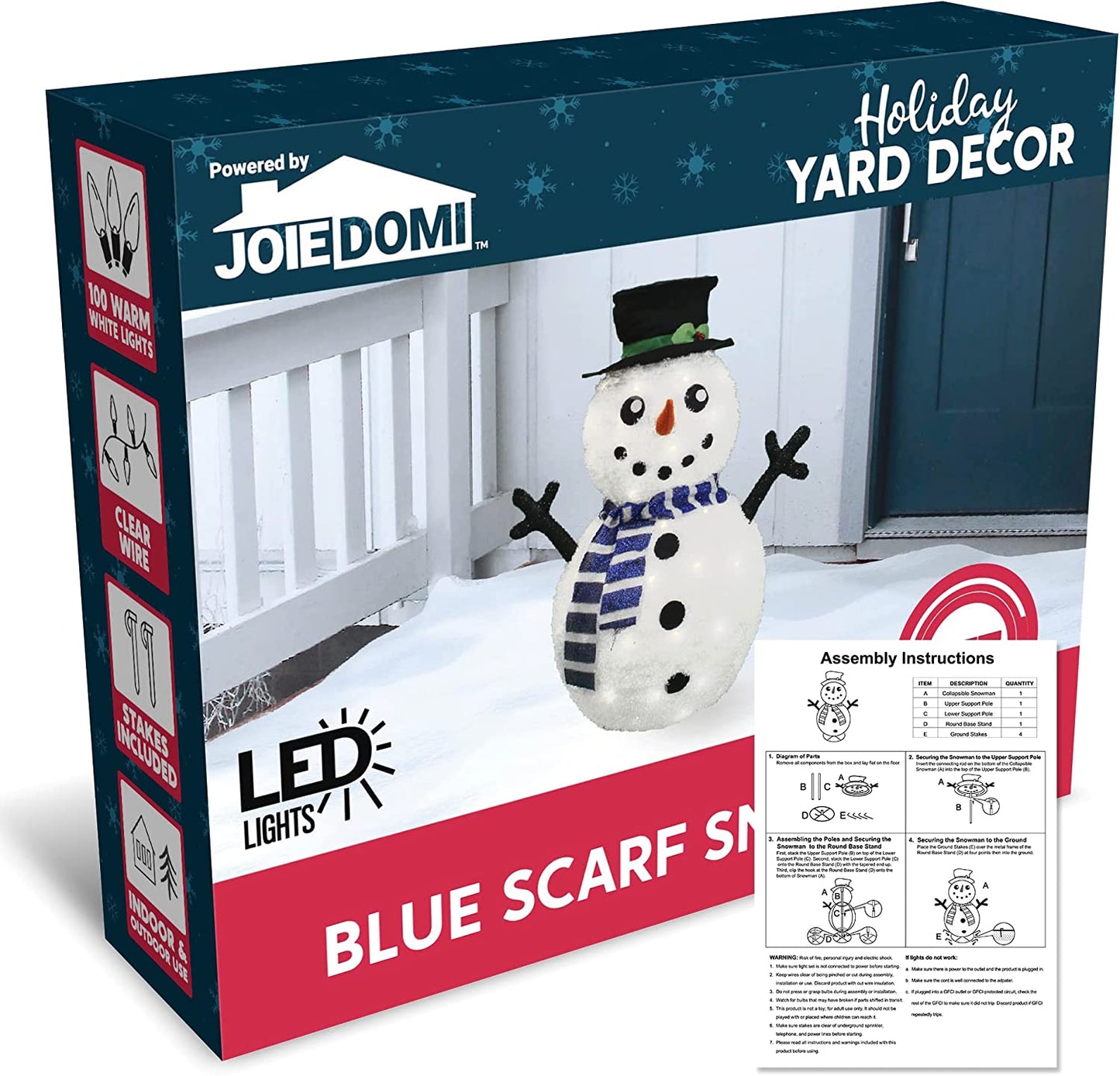 3 ft Collapsible Snowman LED Yard Light