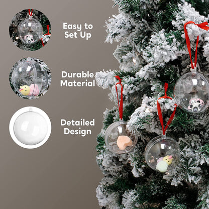 3.15in Plastic Fillable Christmas Ball Ornaments, 10 Pcs
