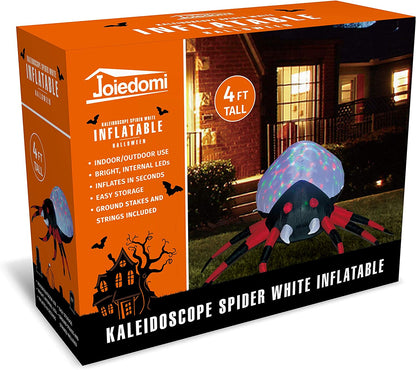 Tall Projection Kaleidoscope White Spider Inflatable (4 ft)