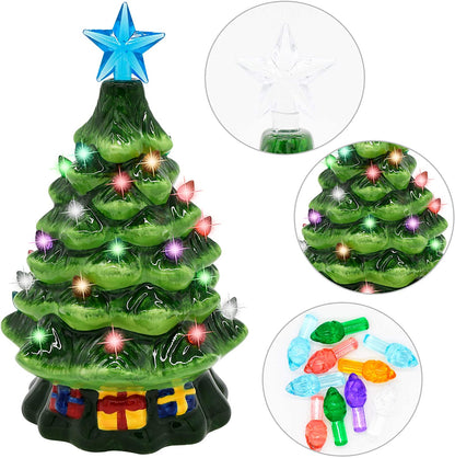 7in Ceramic Christmas Trees, 2 Sets