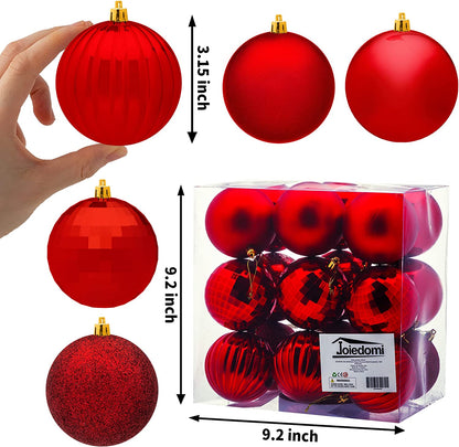 18Pcs Christmas Ball Ornaments Red