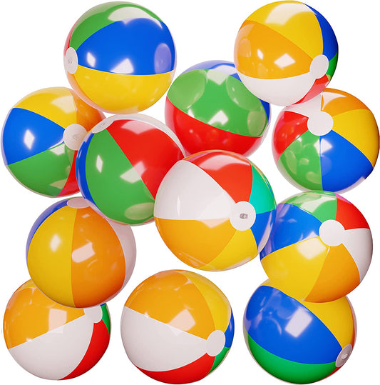 12Pcs Inflatable Beach Balls 16in