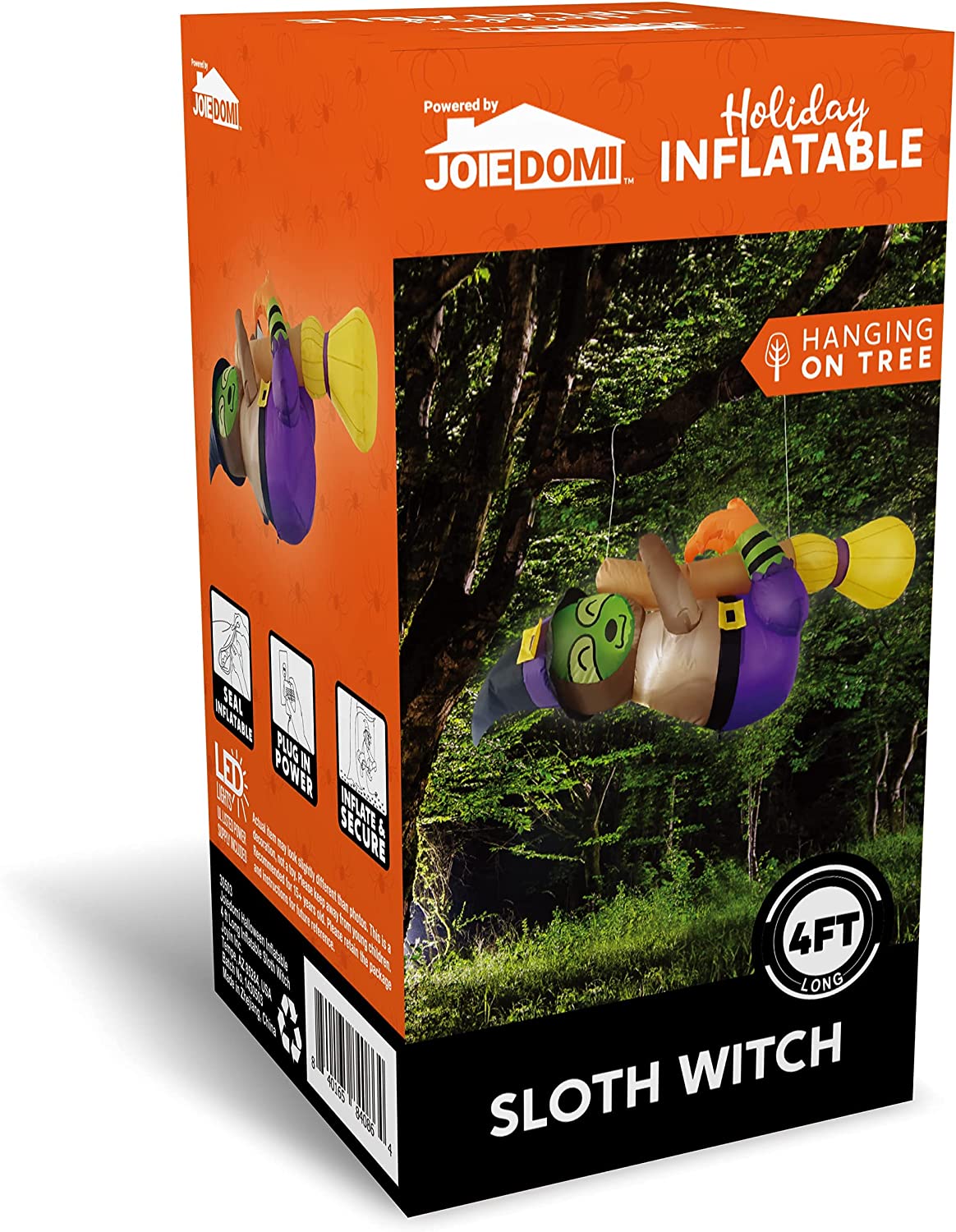 4 ft Halloween Long Inflatable Witch Sloth