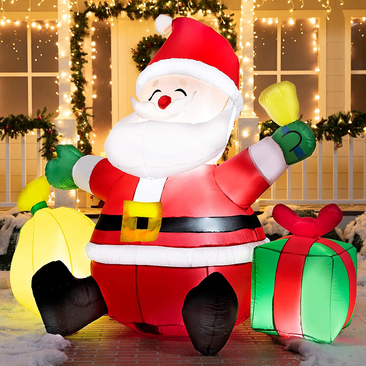 Large Santa with Gift Bag Inflatable (7 ft)