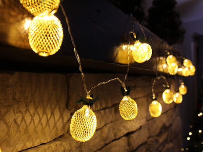 10ft 10 LED Pineapple Fairy String Lights, 2 Pack