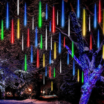 540 LED Meteor Shower Rain Lights 10 Tubes 50cm Multicolor, 1 Pack
