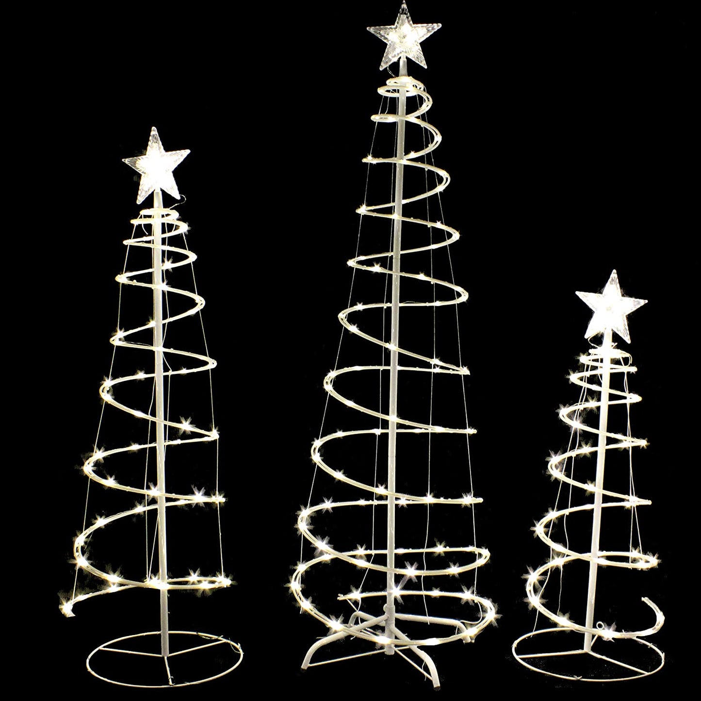 3 Packs Lighted Spiral Christmas Tree Set