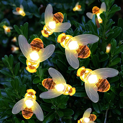 21ft 30 LED Honey Bees Fairy String Lights Warm White