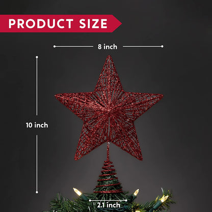 Red Star Tree Topper, Warm White