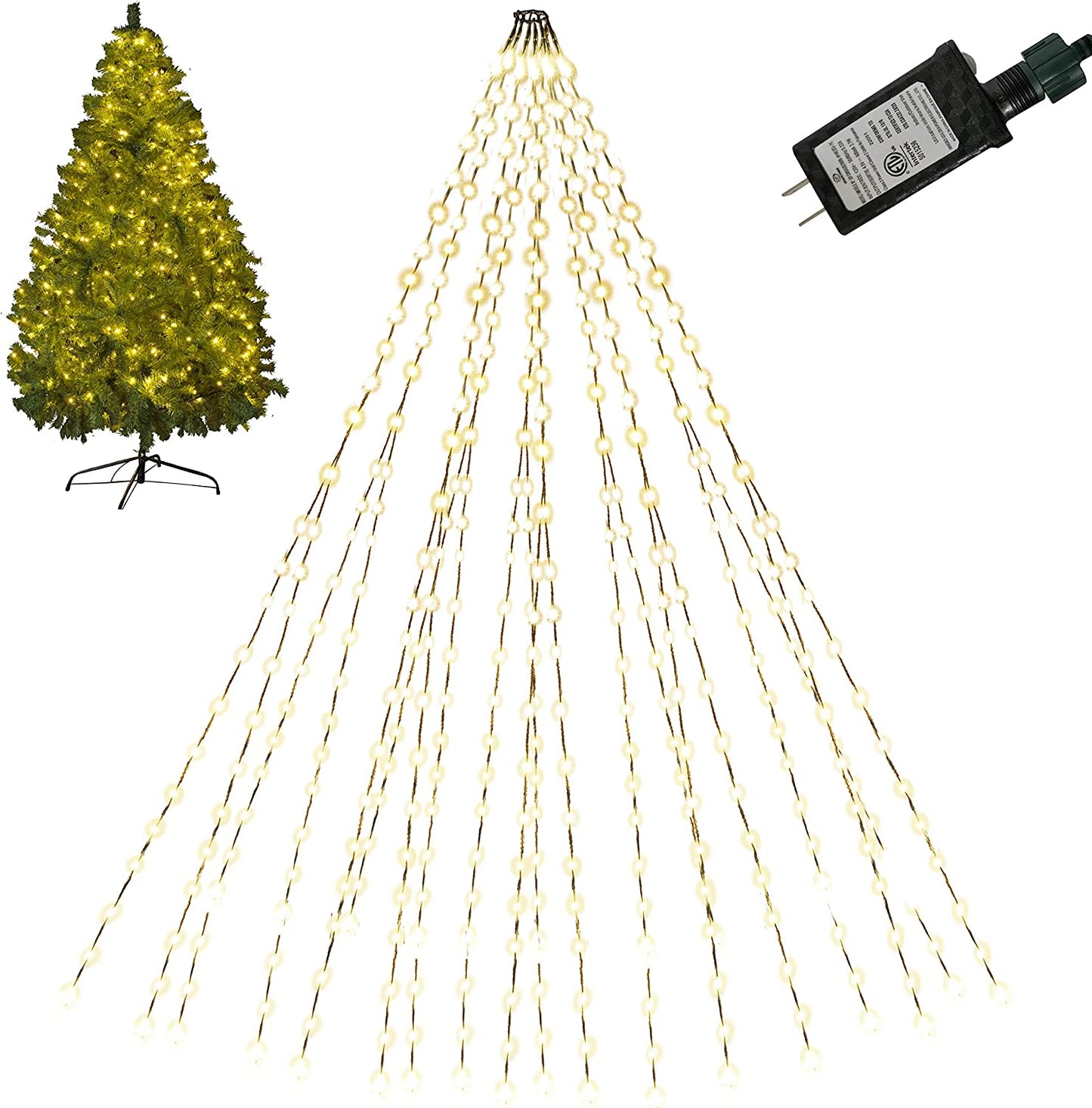 400 LED Christmas Tree String Light with Ring 8.5ft (Warm White)