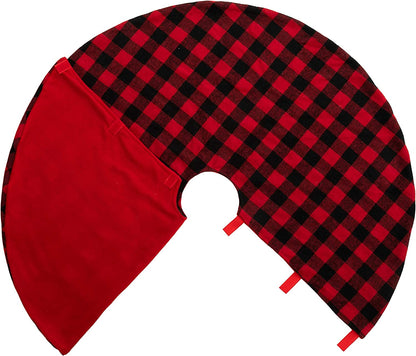 48in Red Plaid Christmas Tree Skirt