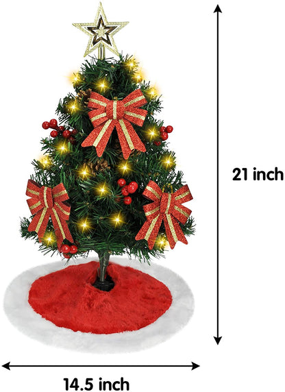 24in Prelit Tabletop Christmas Tree with Tree Skirt