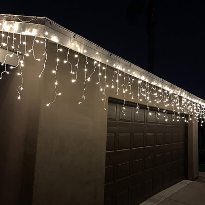 224 LED Icicle Lights, Warm White